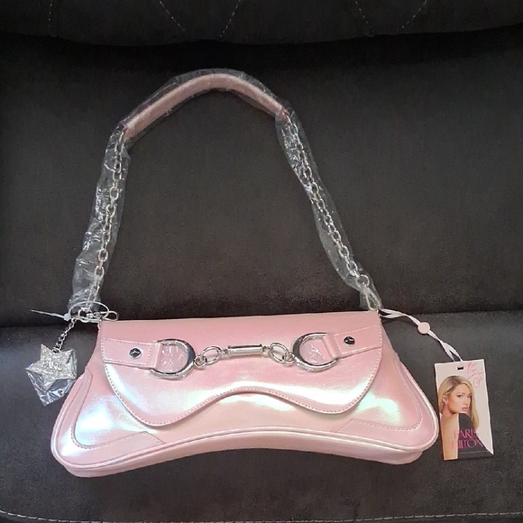 Paris Hilton Glossy Pink Shoulder Bag - Picture 1 of 2